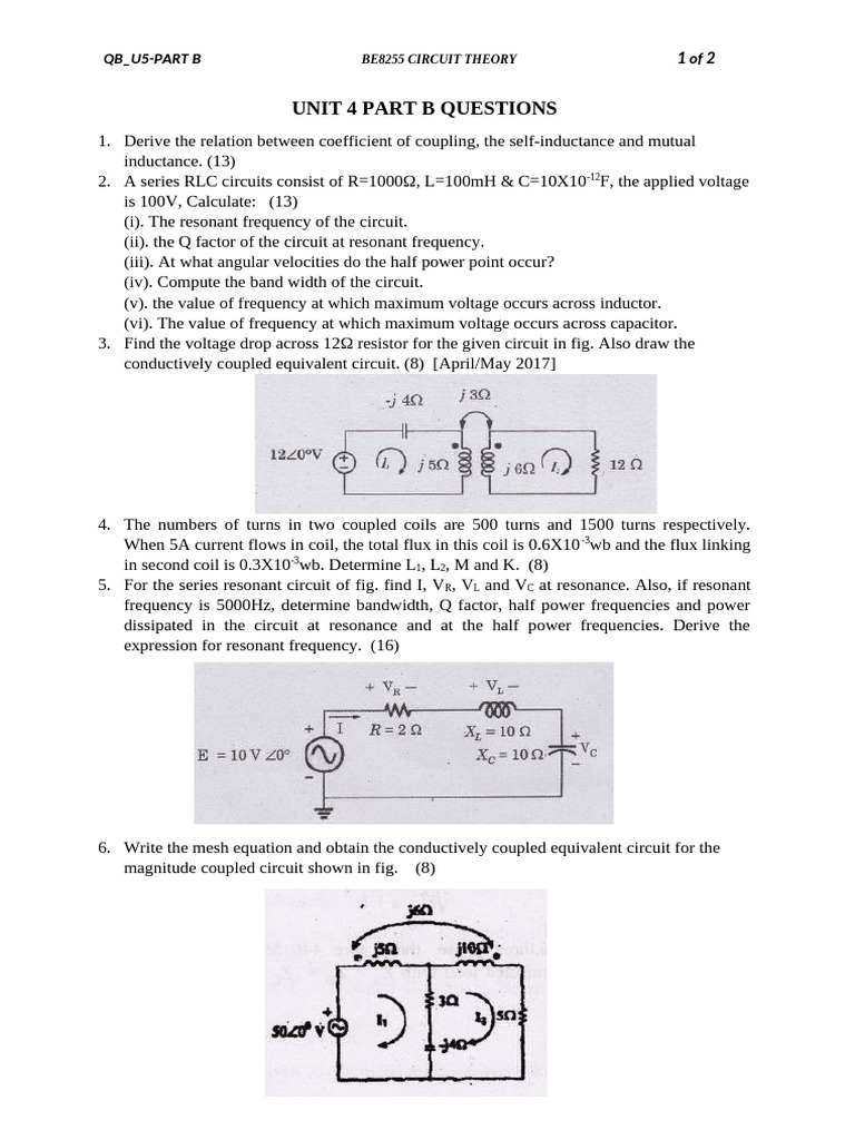 Circuit Theory: RLC & Inductance Analysis | PDF