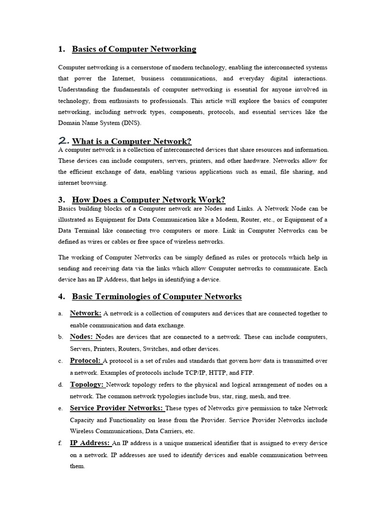 Computer Networking Basics Guide | PDF | Computer Network | Network ...