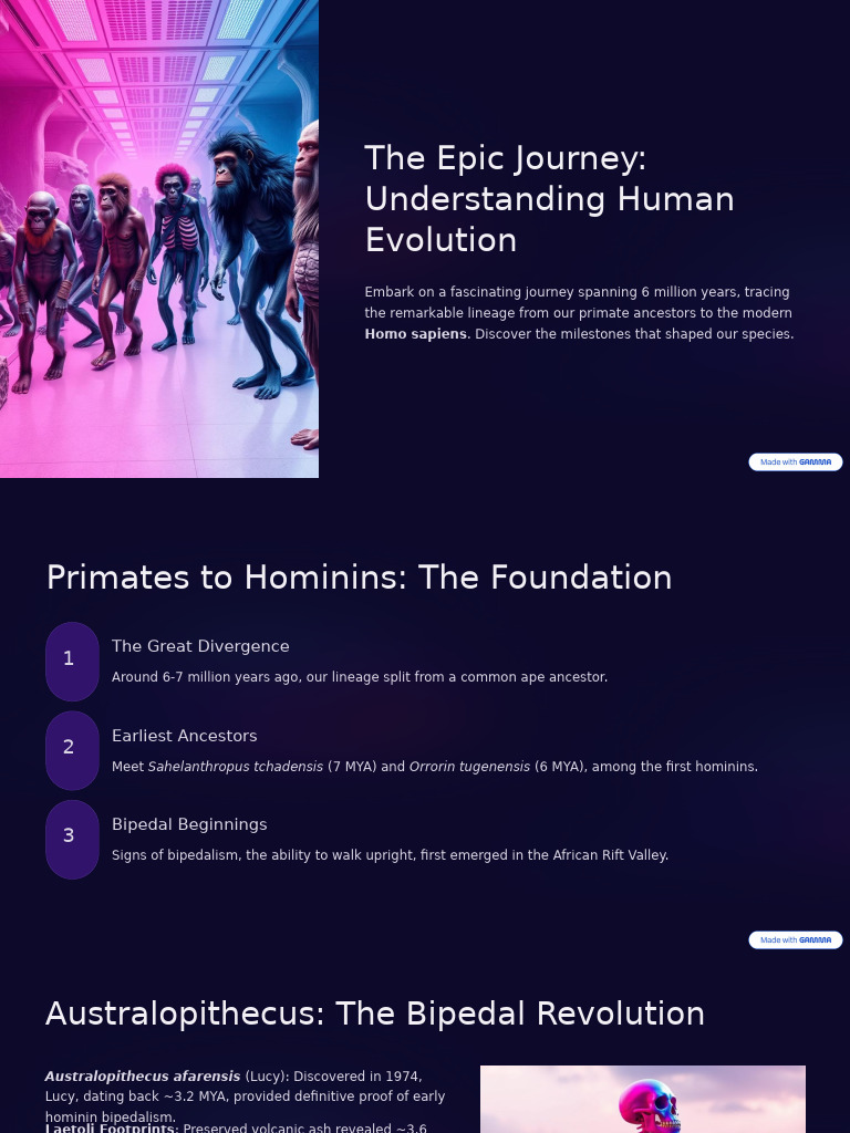 The Epic Journey Understanding Human Evolution | PDF | Homo | Human ...