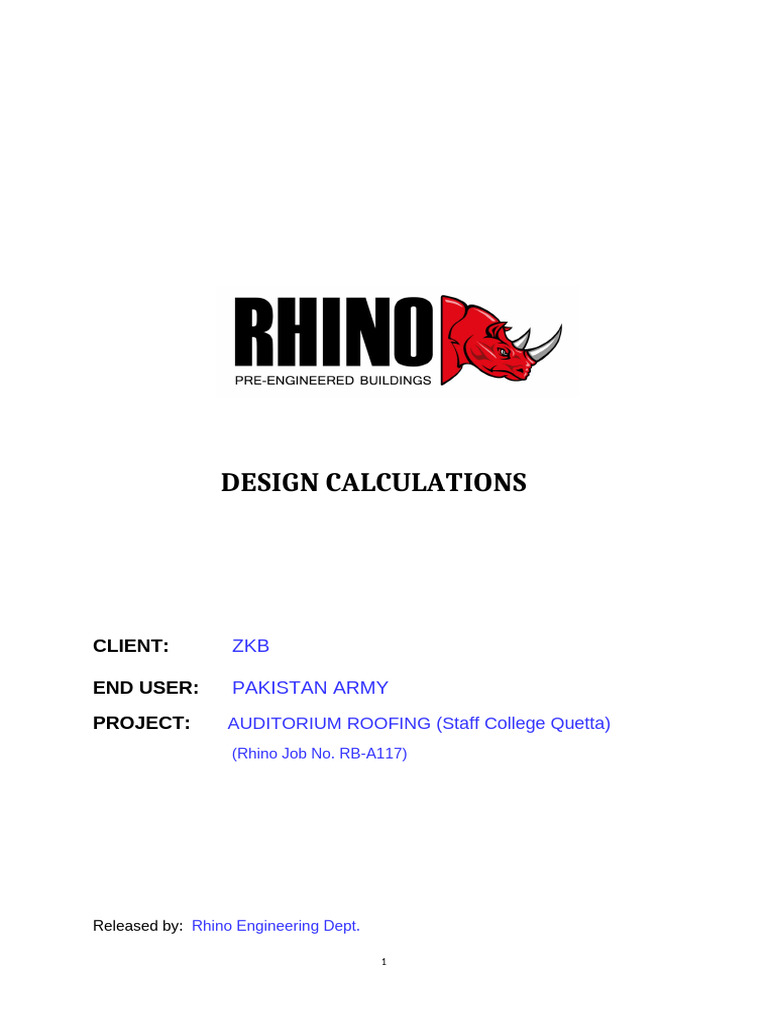 Design Calculation Report | PDF | Framing (Construction) | Roof