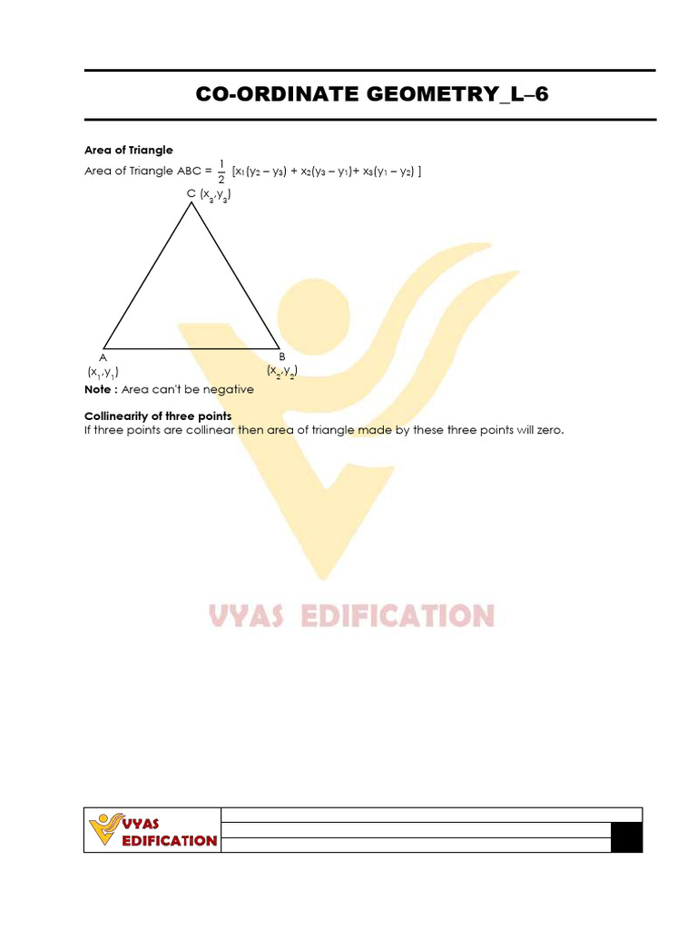 Area of Triangle and Collinearity Concepts | PDF | Euclid | Classical ...