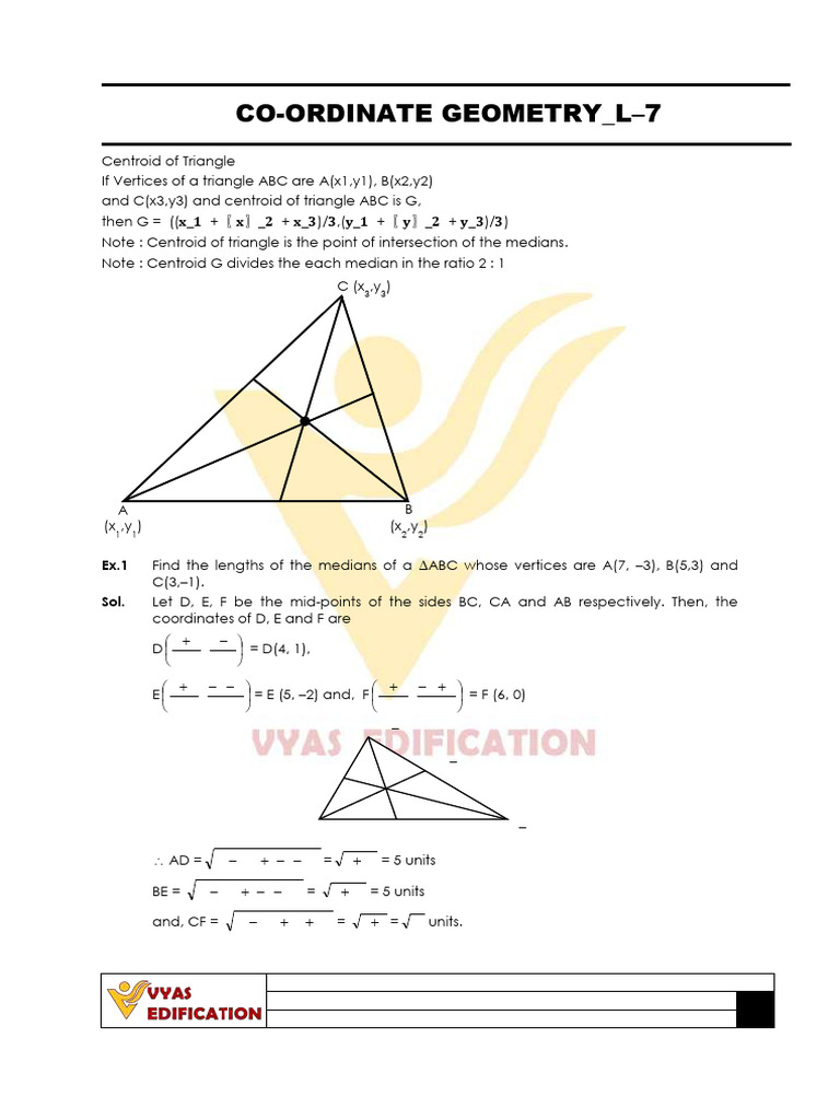 Centroid and Medians of Triangles | PDF | Polytopes | Elementary ...