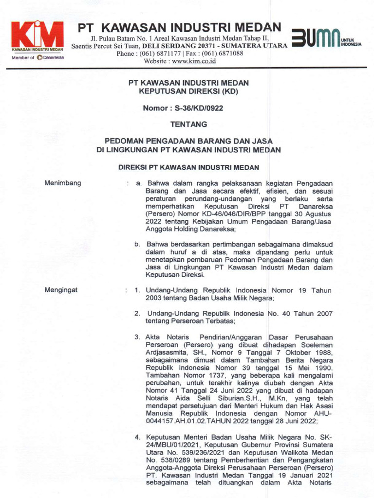 Pedoman Pengadaan Barang Dan Jasa | PDF