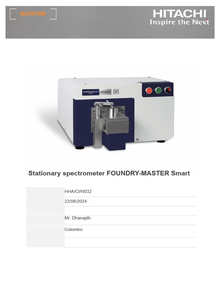 FOUNDRY-MASTER Smart Spectrometer Overview | PDF | Iron | Steel