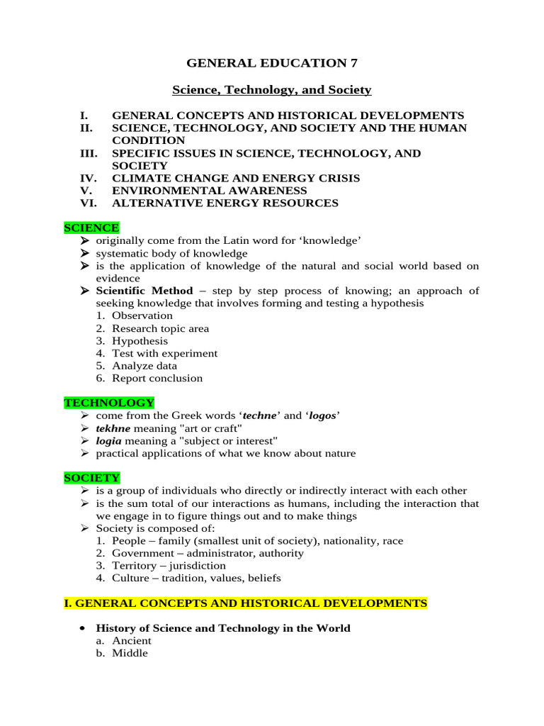 GED 7 - Science, Technology, and Society | PDF | Science | Scientific ...