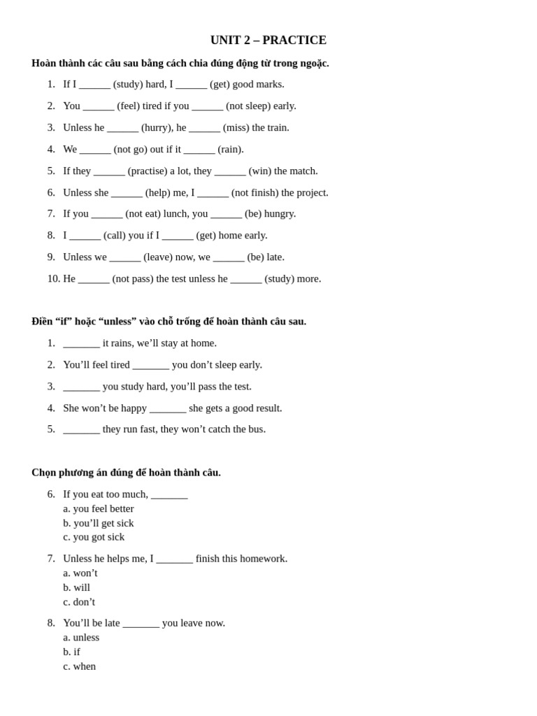 Unit 2 - Practice | PDF