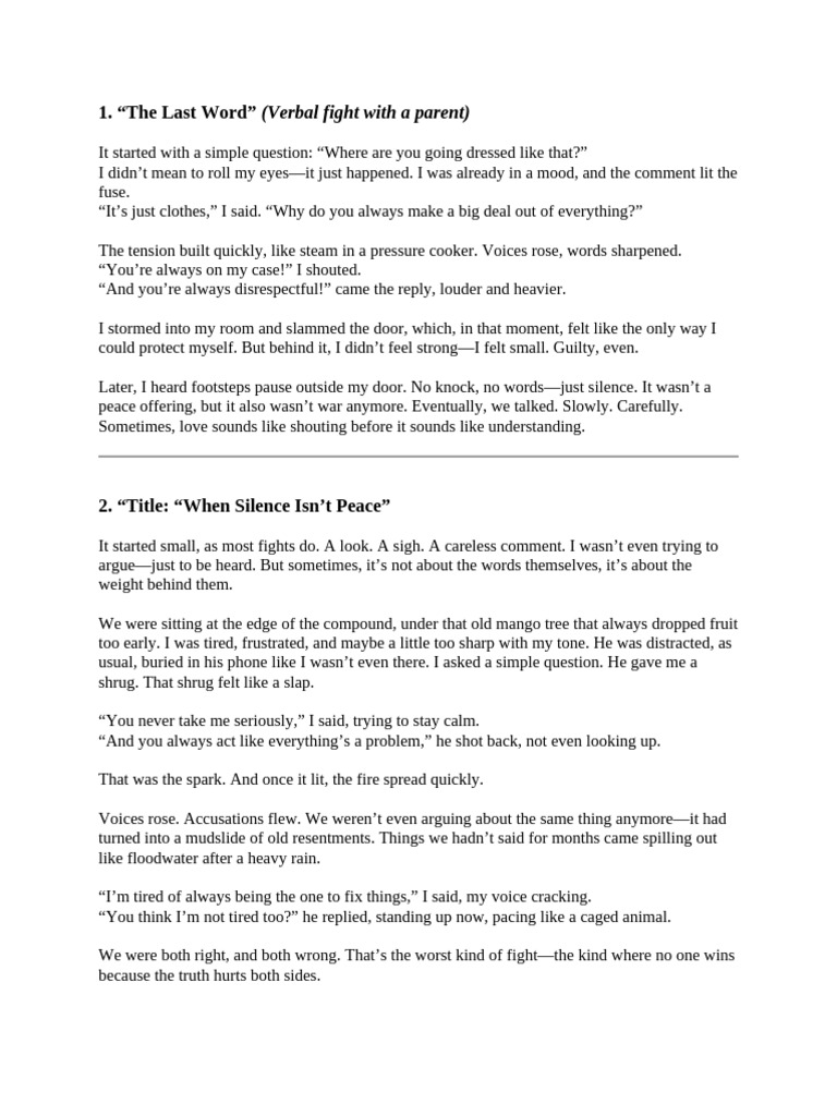 English Sample Story | PDF