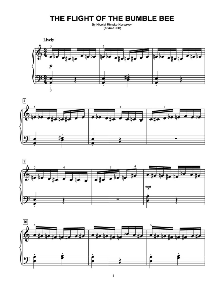 Bumble Bee - Easy Piano | PDF