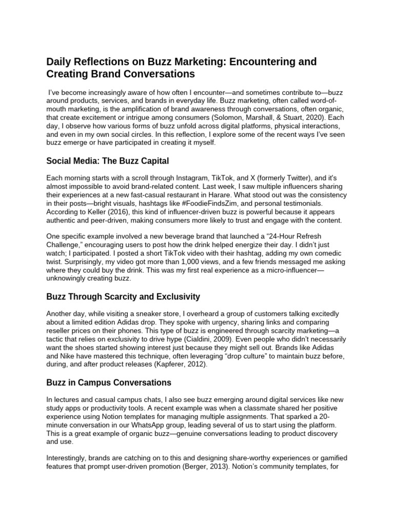 Creating Buzz Through Conversations | PDF | Brand | Marketing