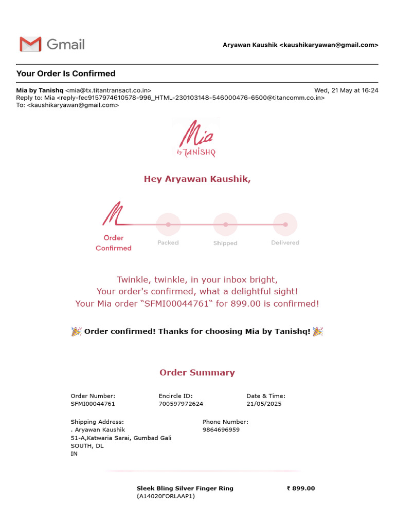 Your Order Is Confirmed | PDF