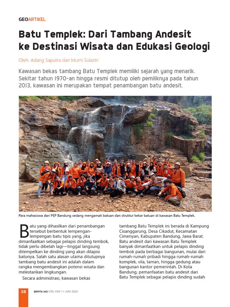 Batu Templek: Wisata dan Edukasi Geologi | PDF