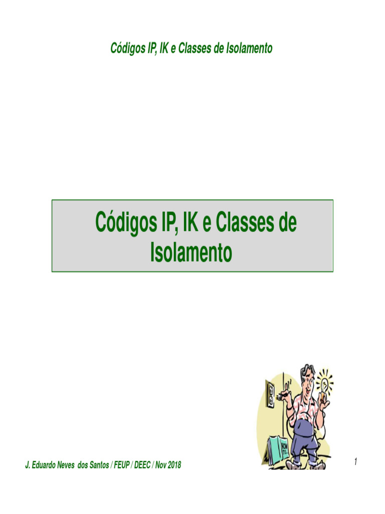 Codigos IP IK Classes Isolam 2018 | PDF | Fiação elétrica | Eletricidade
