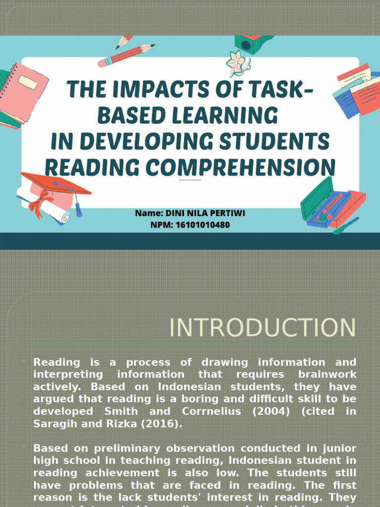 Task-Based Learning for Reading Comprehension | PDF | Reading ...