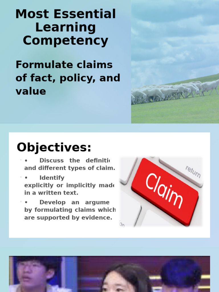 Claims of Fact, Value, and Policy Guide | PDF | Argument | Evidence