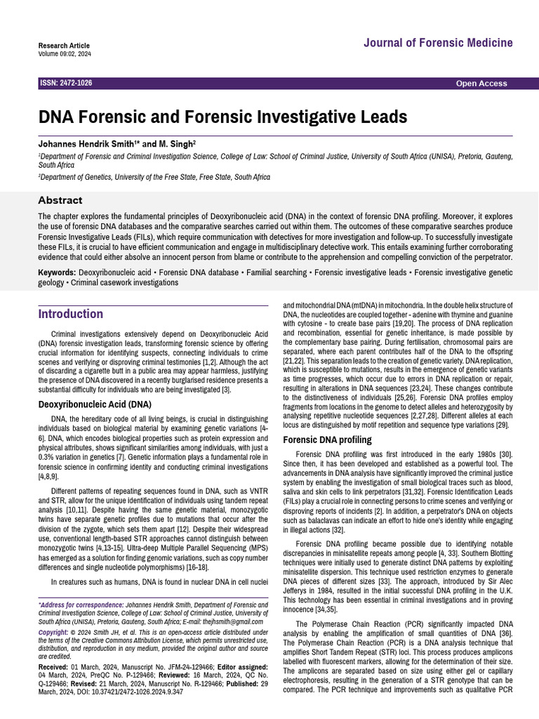 DNA Forensic and Forensic Investigative | PDF | Dna Profiling ...