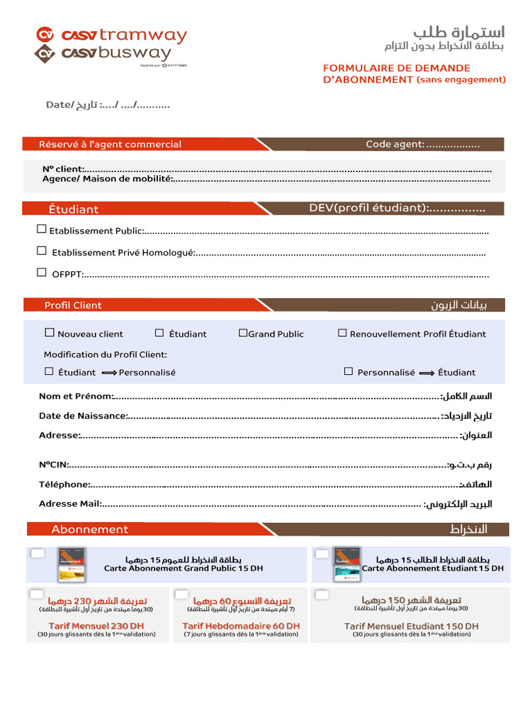 Abonnement Tram | PDF