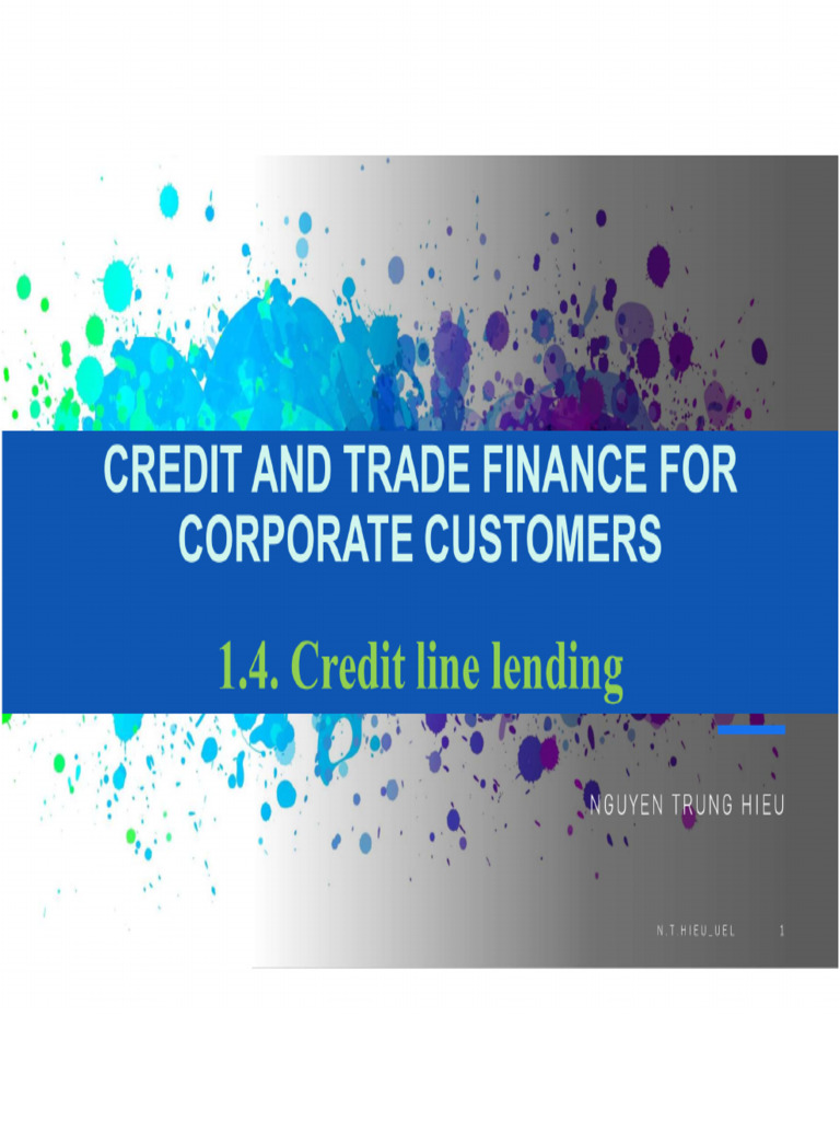 Bank Credit - 4. Credit Line Lending | PDF
