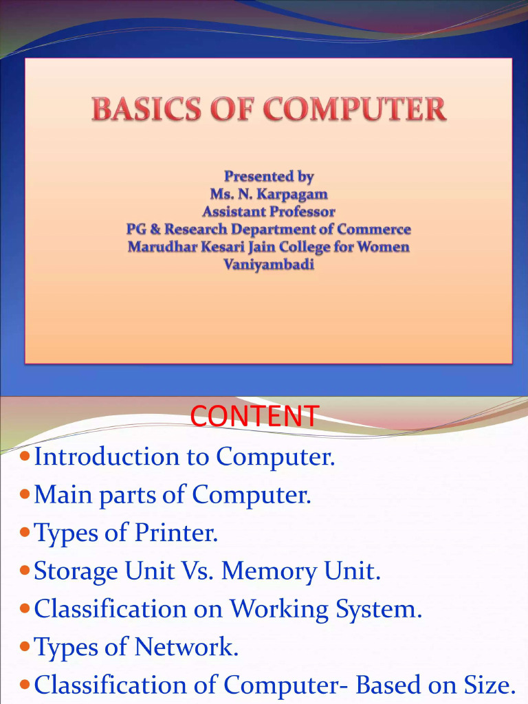 Basic of Computer | PDF