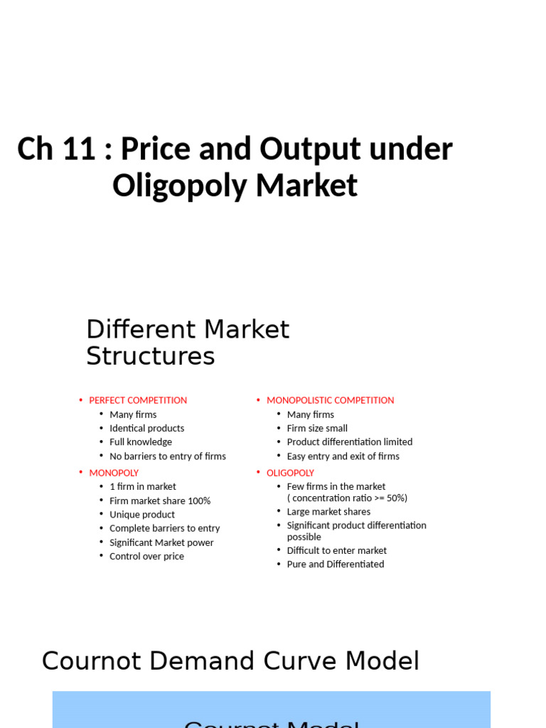 Oligopoly Market: Price and Output Analysis | PDF