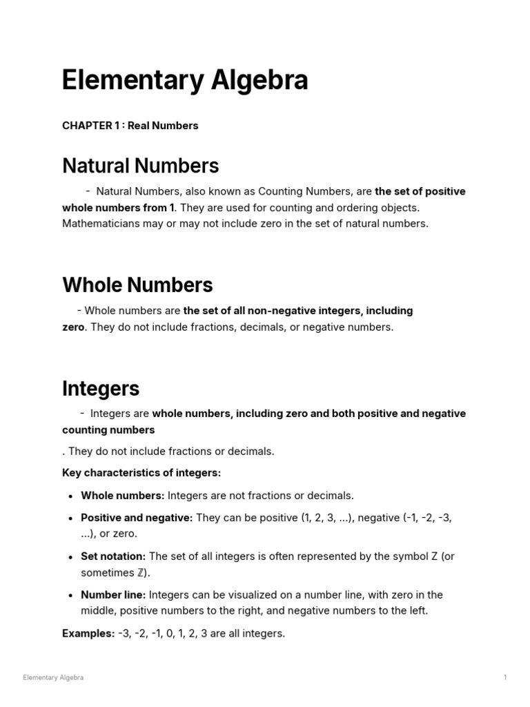 Elem Algebra | PDF | Numbers | Division (Mathematics)