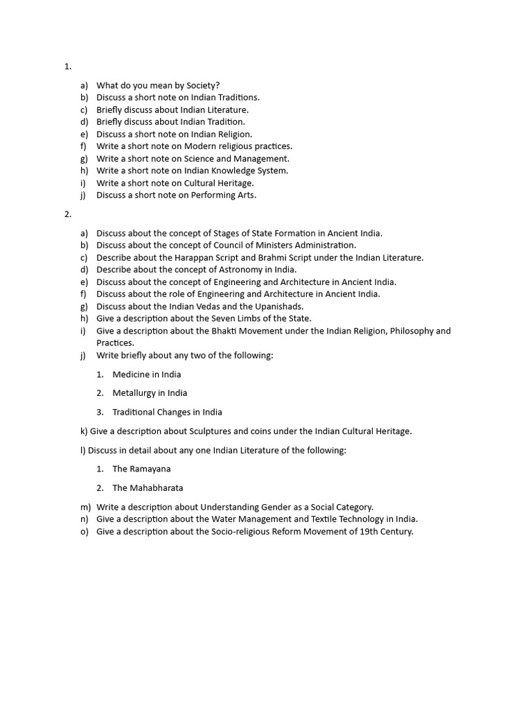 Overview of Indian Society and Culture | PDF