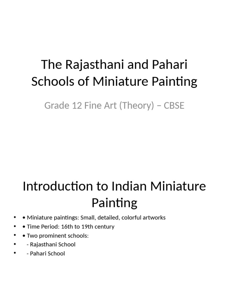 Rajasthani & Pahari Miniature Painting Guide | PDF