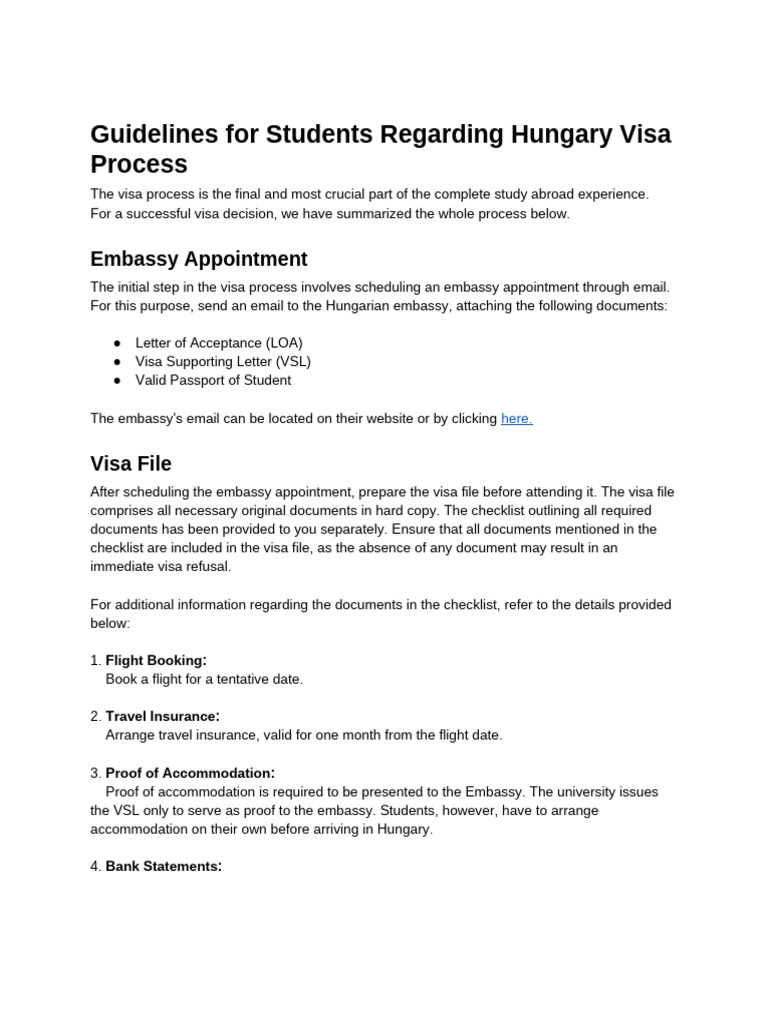 Guidelines Regarding Hungary Visa Process | PDF | Travel Visa