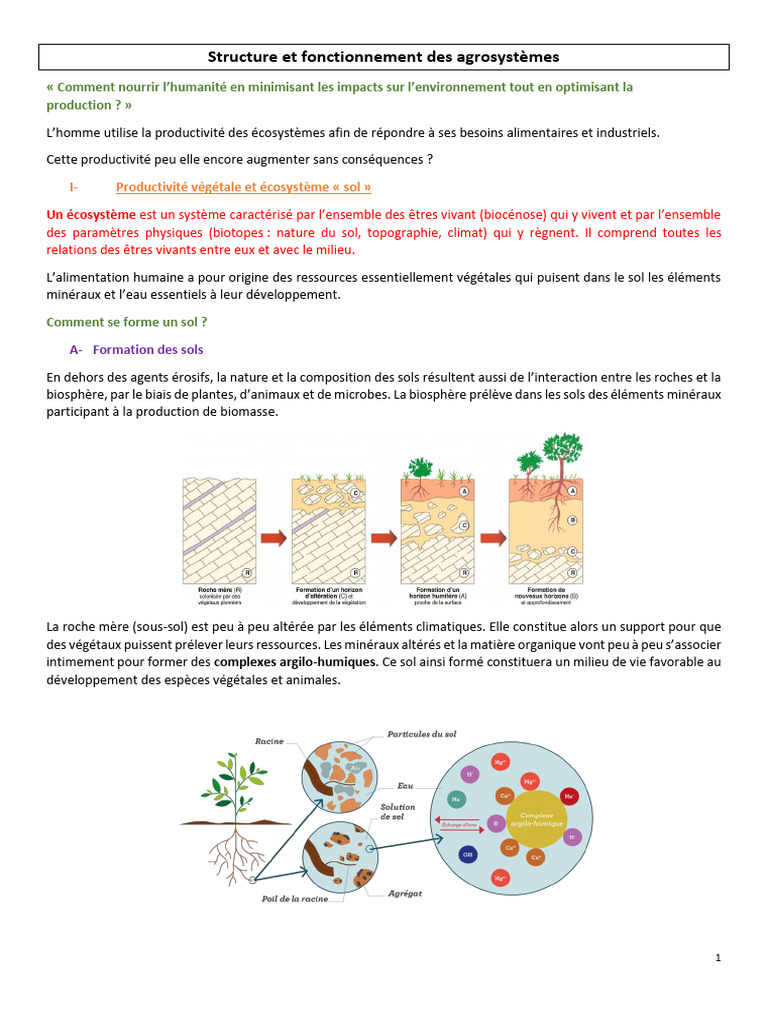 Agrosystèmes : Impact et Modèles Agricoles | PDF | Agriculture | Sol ...