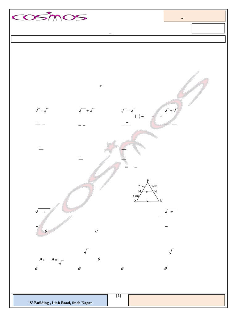 Mathematics Practice Paper 2024-25 | PDF | Circle | Area