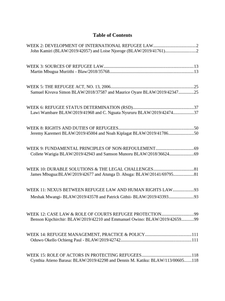 International Refugee Law Overview | PDF | Refugee | United Nations ...