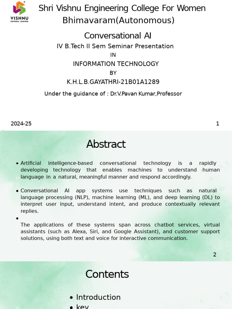 Understanding Conversational AI Technology | PDF | Artificial ...