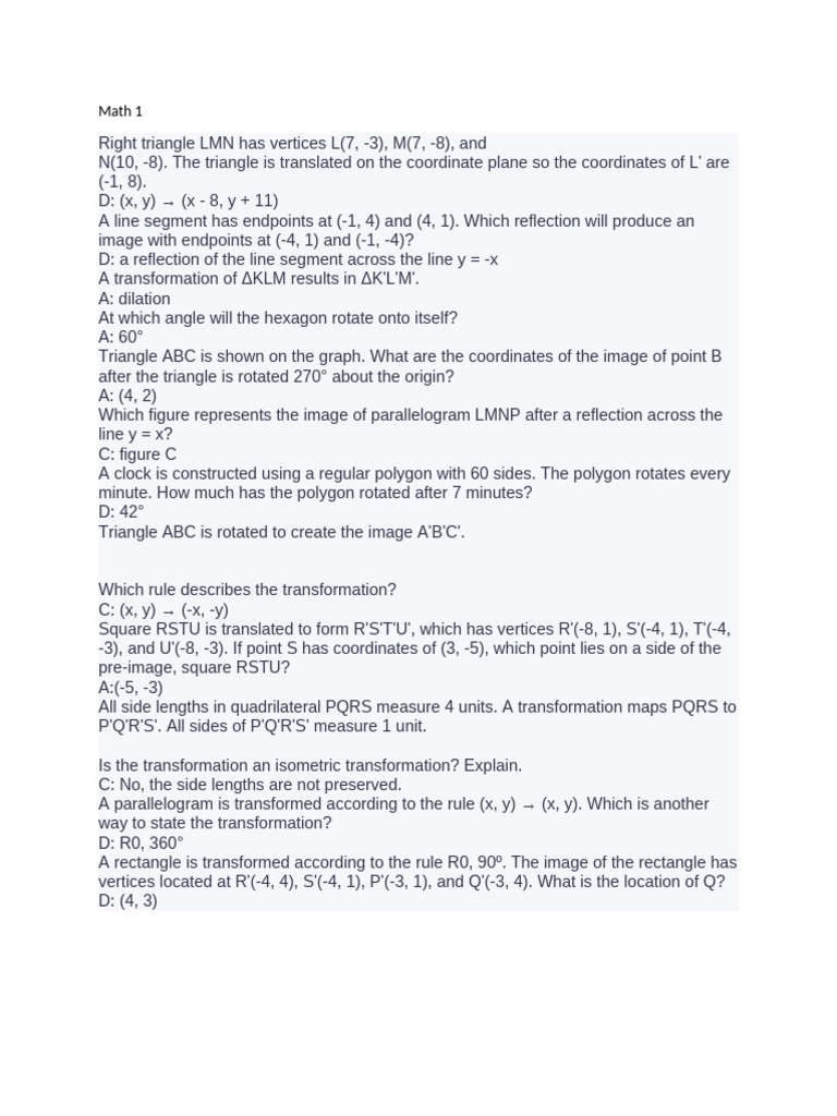 Transformations in Geometry | PDF
