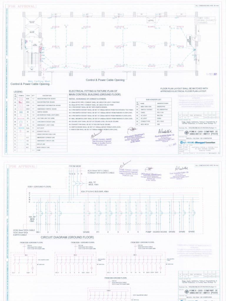 Approved Electrical Drawing-GIS Building-Bhulta | PDF