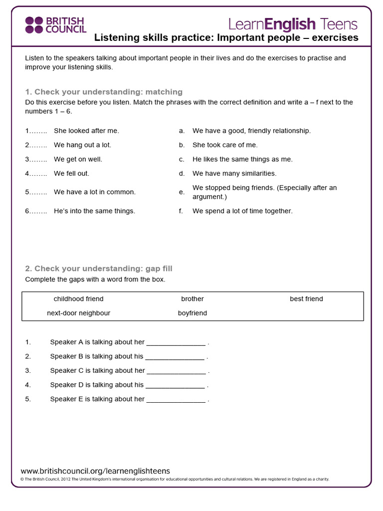 Listening Exercises on Important People | PDF