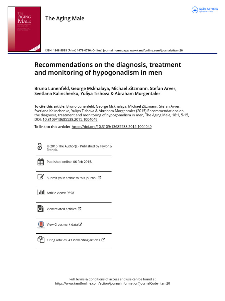 Recommendations On The Diagnosis Treatment and Monitoring of ...