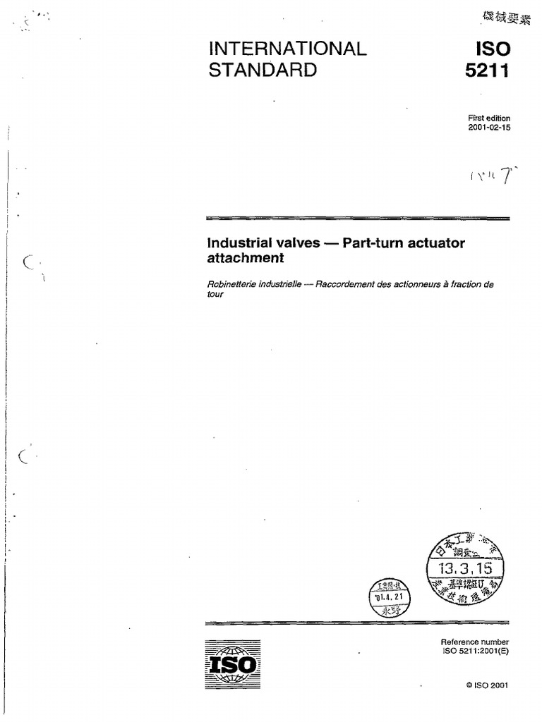 Iso 5211-2001 | PDF