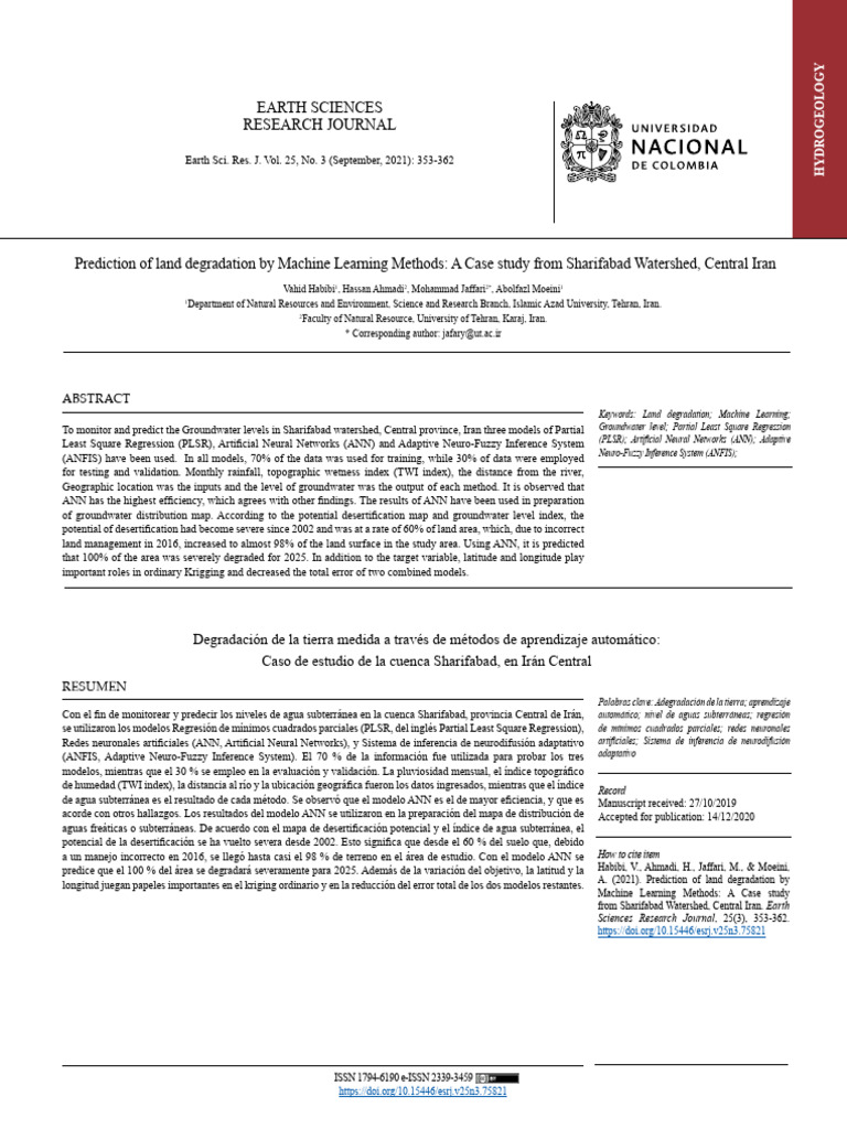 4 - Prediction of Land Degradation by Machine Learning Methods A Case ...