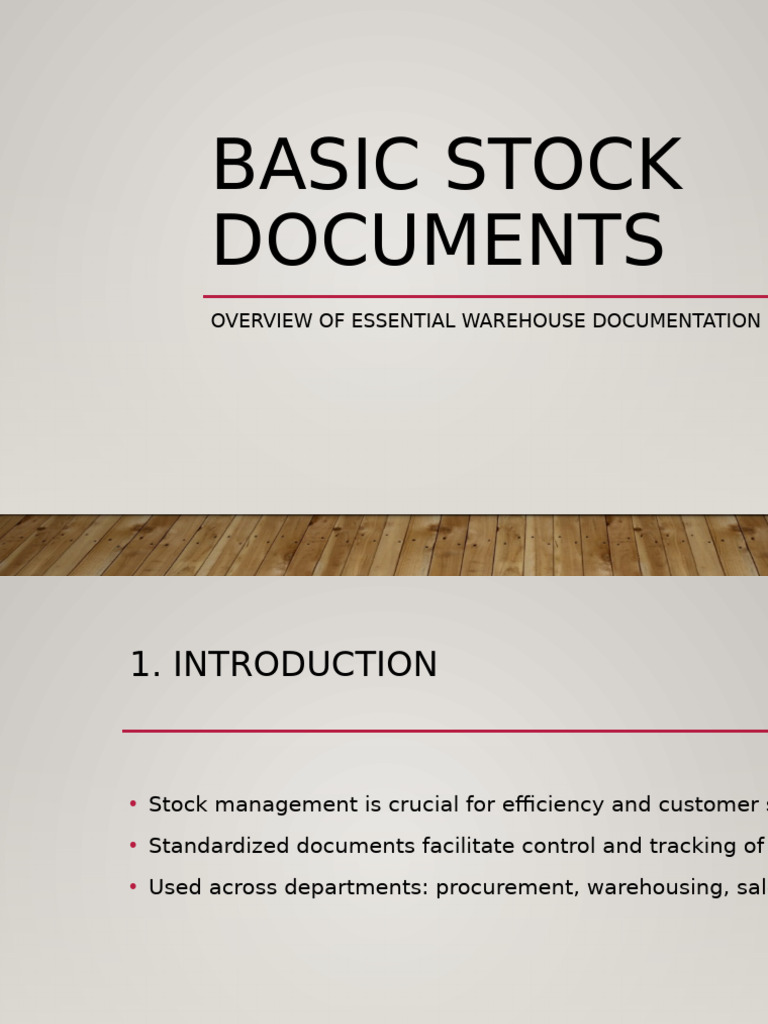 Essential Stock Documentation Guide | PDF | Logistics | Warehouse