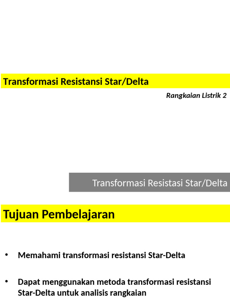 Transformasi Resistansi Star-Delta | PDF
