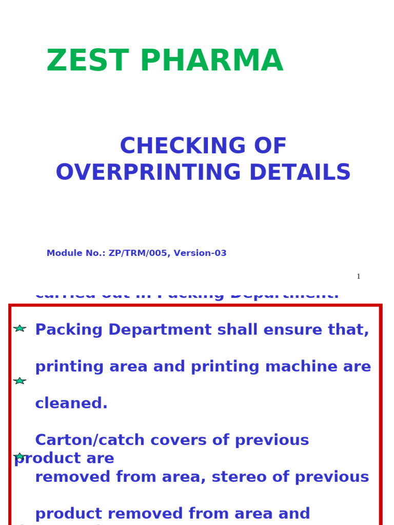 Overprinting Process Guidelines for Packing | PDF