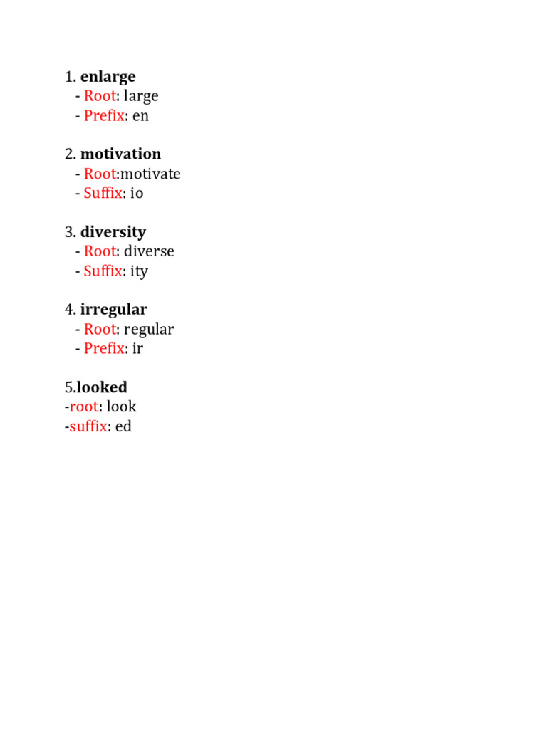 Word Formation: Roots, Prefixes, Suffixes | PDF