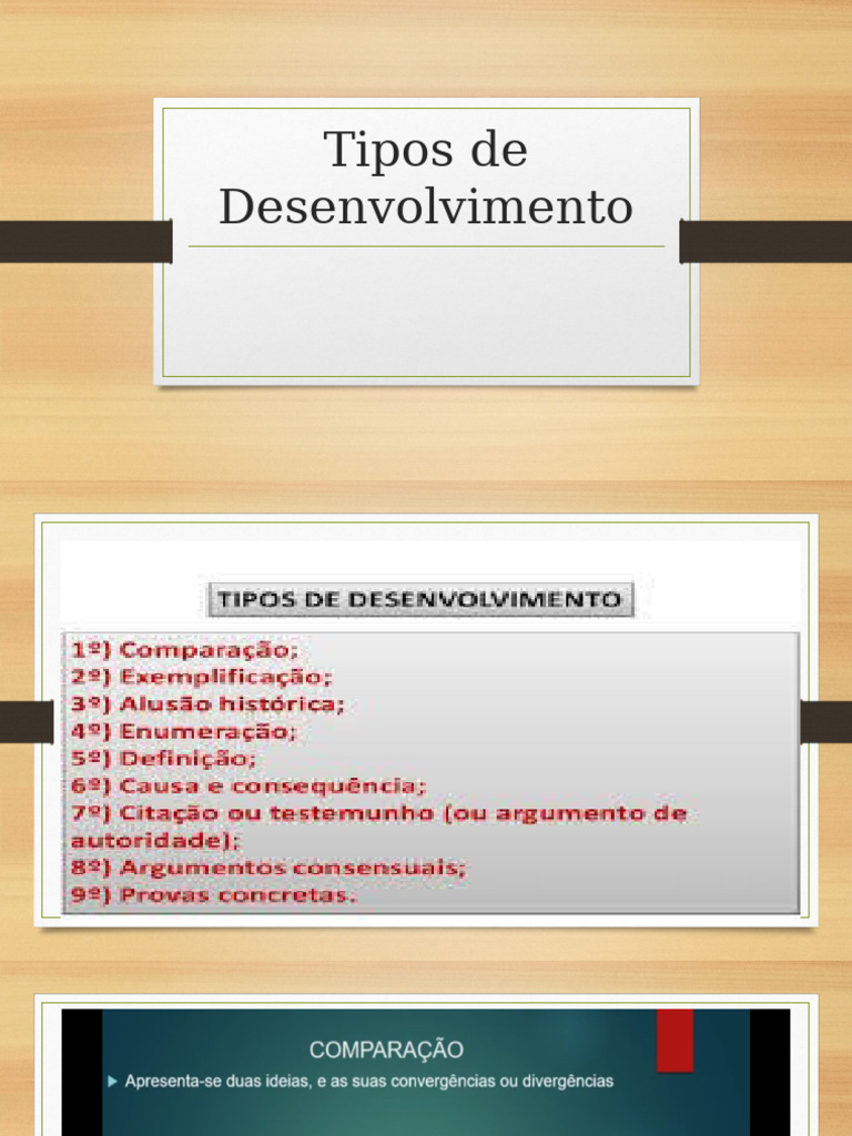 Tipos de Desenvolvimentos - Redação | PDF