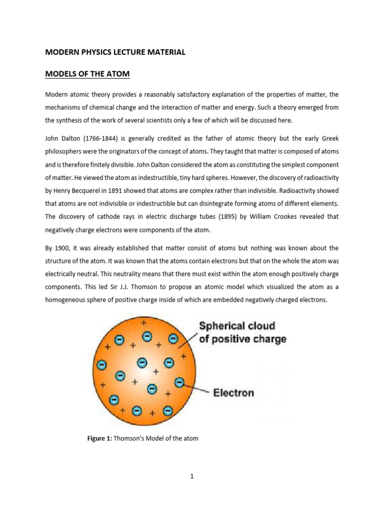 Modern Physics Lecture Material 1 | PDF | Energy Level | Atoms