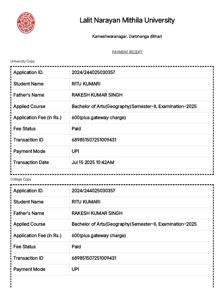 2nd Semester Exam Form | PDF