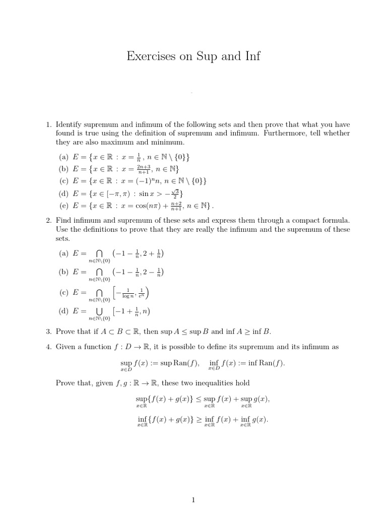 Sup Inf | PDF
