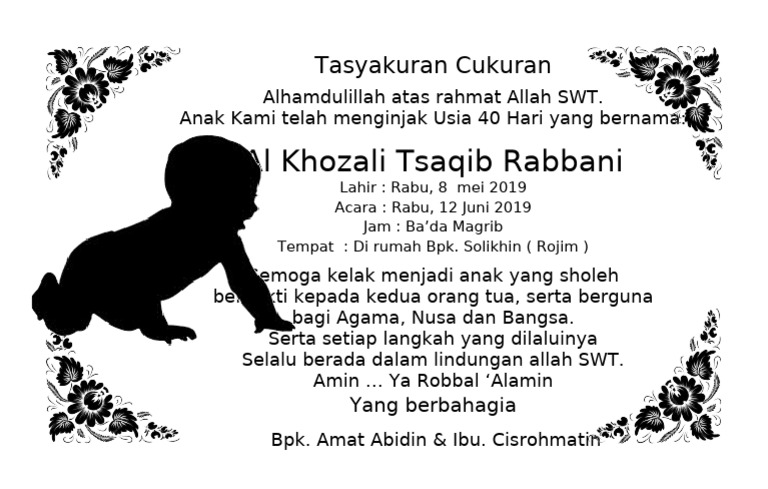 Tasyakuran Cukuran Al Khozali Tsaqib | PDF