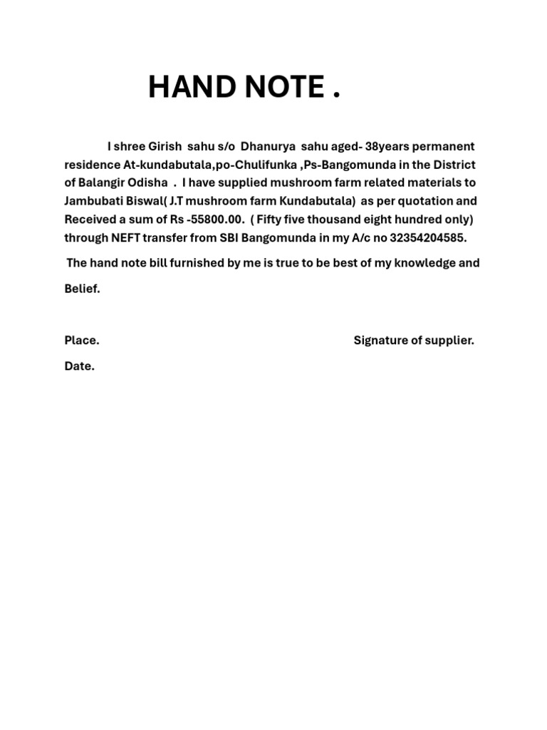 Hand Note | PDF