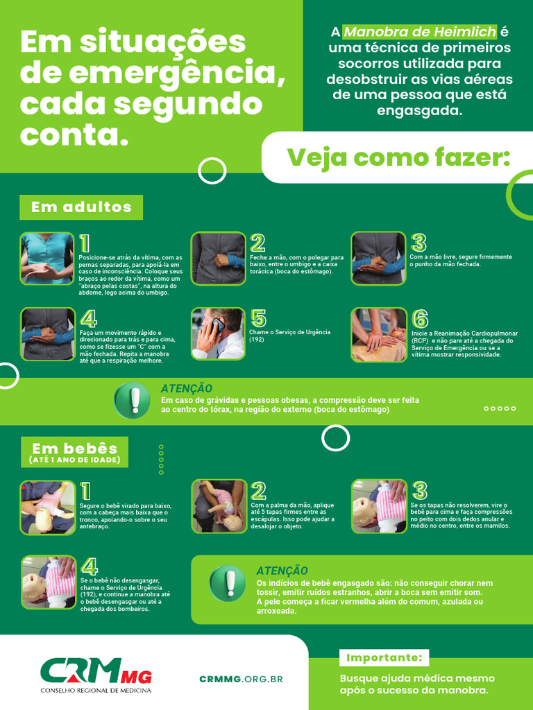 Manobra de Heimlich: Guia Prático | PDF | Reanimação cardiopulmonar
