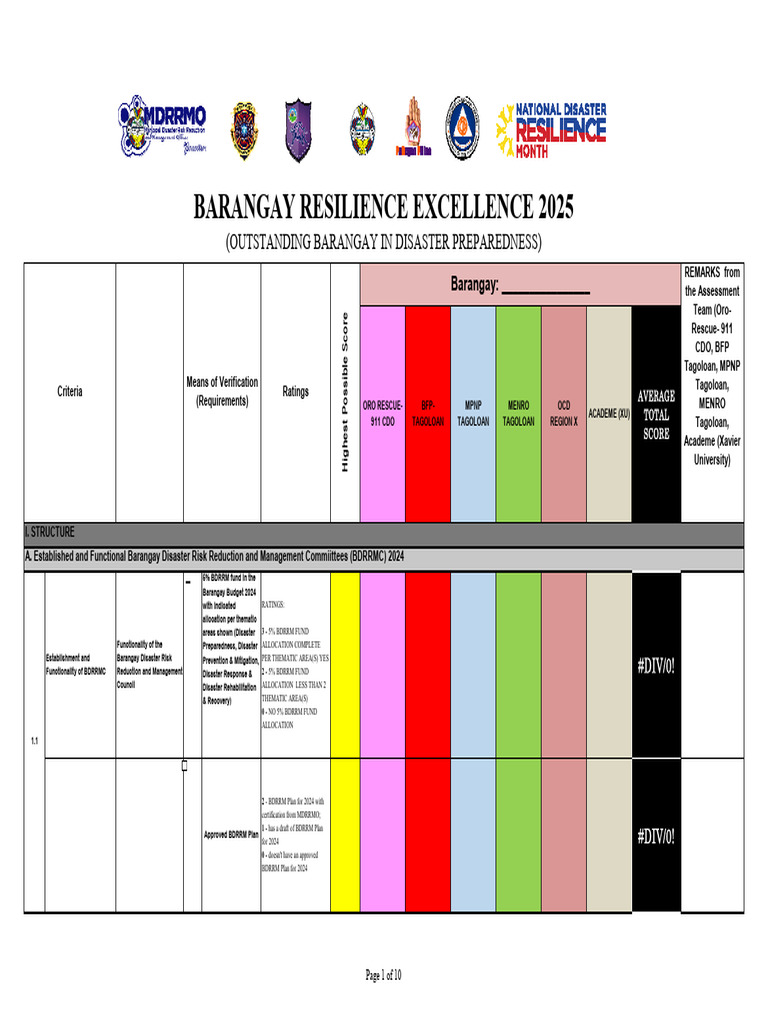 Barangay Disaster Risk Assessment 2024 | PDF | Natural Disasters ...