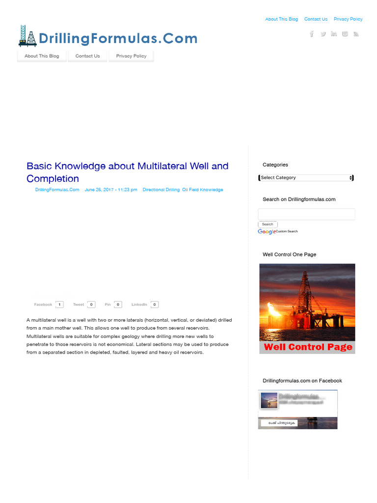 Understanding Multilateral Well Completions | PDF | Oil Well ...
